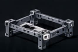 A machined robot chassis frame