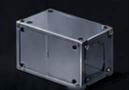 A rectangular electronics enclosure